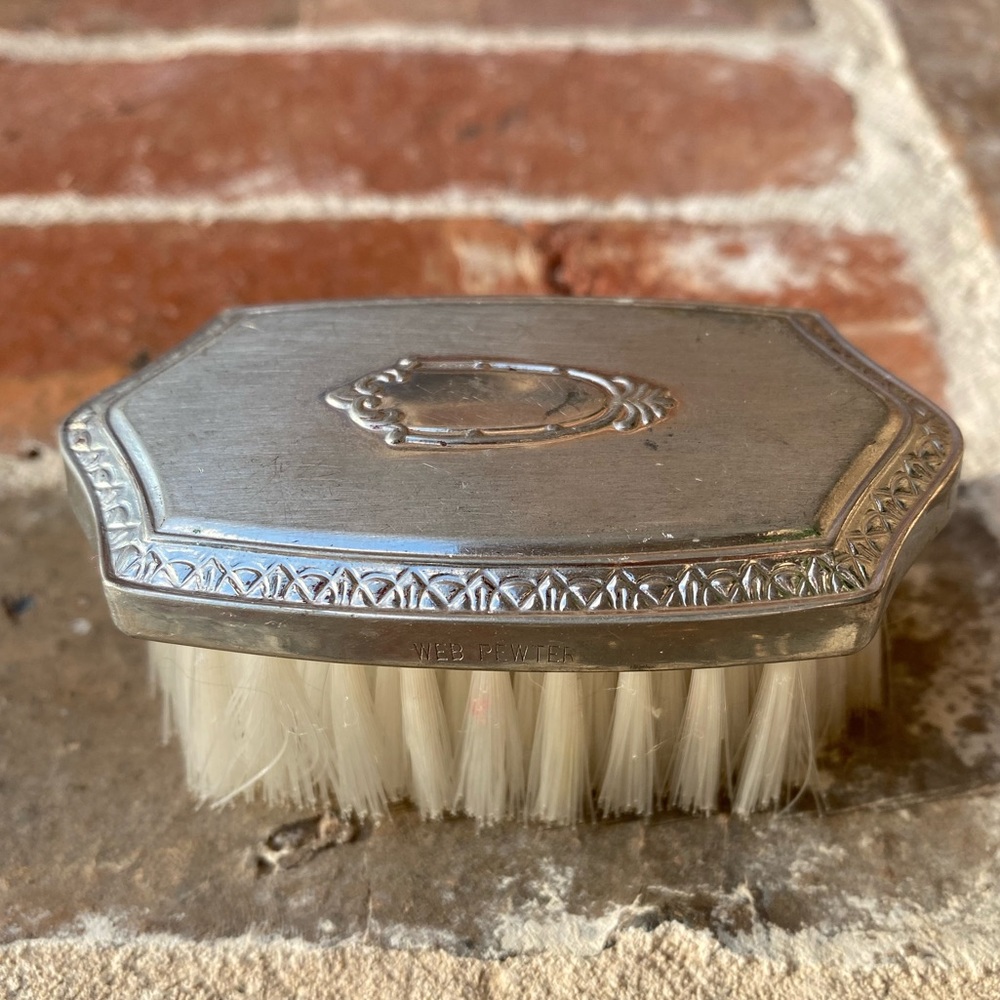 Vintage Web Pewter Baby Hair Brush